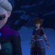 An older, slightly better clothed Sora meets Frozen’s Elsa in Kingdom Hearts 3.